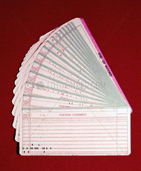 Punched cards in a fan-shape  1960-1980.