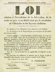 Proclamation banning absinthe  1915.