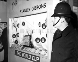 Display cabinet where the World Cup trophy was stolen  20 March 1966.