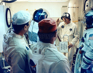 Astronauts joking around before Apollo 14 mission  31 January 1971.