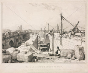 ‘The Old and New London Bridges’  27 August 1830.
