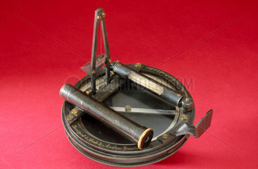 Prismatic compass with bubble tube and small telescope  1870.