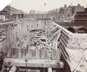 Construction of the Rotherhithe Tunnel  London  1905.