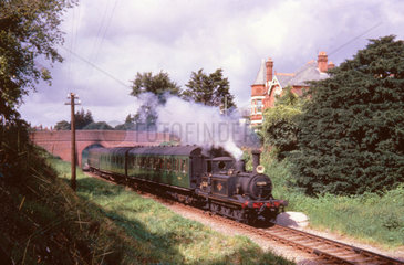 Terrier tank locomotive No 32678 with train  south of Havant station  c 1950s.