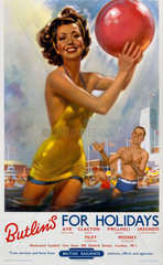‘Butlin's for Holidays'  BR poster  c 1960.
