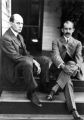 Wilbur (left) and Orville Wright  American aviation pioneers  c 1910.
