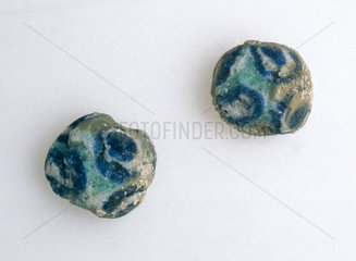 Two small eye-beads  Egyptian  c 100-300 AD.