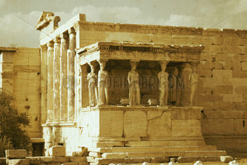 The Caryatids of the Erechtheion on the Acropolis  Athens  c 2004.