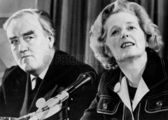 Margaret Thatcher and William Whitelaw  British politicians  c 1970s.