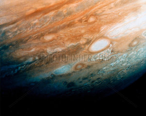 Close up of the cloud patterns of Jupiter  1979.