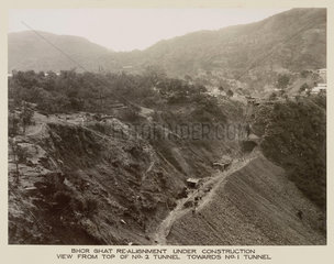 Railway line through the Bhor Ghat  India  c 1930.