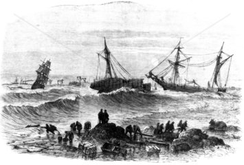 The wreck of SS ‘Stanley’  Tynemouth  Tyne and Wear  1864.