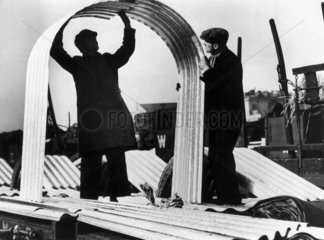 Erecting ARP shelters  London  24 February 1939.