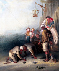 ‘The Disputed Shot’  pitmen playing quoits  c 1836.