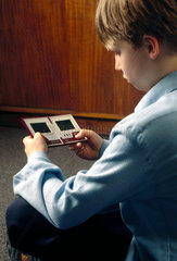Child playing a computer game  1997.