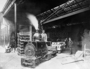 Locomotive at Horwich works  c 1905
