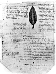 Page from Leonardo da Vinci’s notebooks  late 15th century.