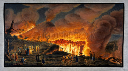 Mount Vesuvius erupting at night  Kingdom of Naples  11 May 1771.