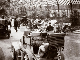 C S Rolls' 12 hp Panhard (foreground) and other cars  1000 Mile Trial  1900.