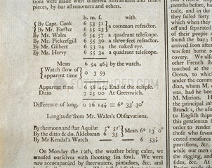 Lunar eclipse data  c 1773.