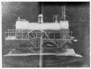 Talbotype of a model locomotive engine  c 1