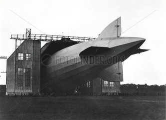 Zeppelin airship LZ 126 being reversed out of its hangar  1924.