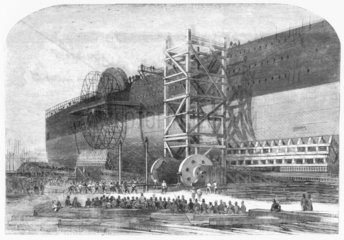 Launching gear used for 'Great Eastern'  1857.