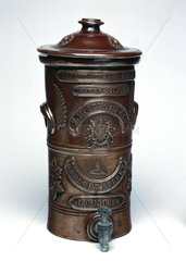 Patent moulded carbon water filter  late 19th-early 20th century.