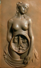 Female figure showing kidneys and uterus  early 19th century.
