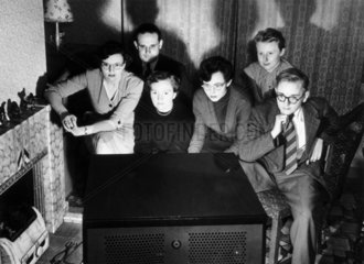 Watching television  18 March 1954.