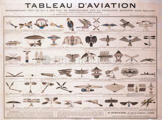 Aviation chart by E Dieuaide  1880.