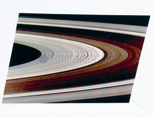 Close up of the rings of Saturn  1981.