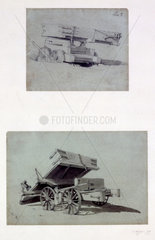 Two examples of Contractor's tipping wagons  1830s.