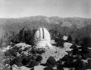 The Hooker Telescope Dome with shutter partly open  c 1917.
