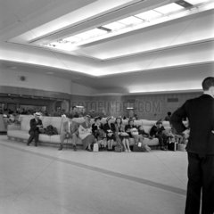 Interior of Cabin Class waiting hall  Ocean Terminal  Southampton  1950.