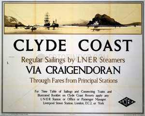 ‘Clyde Coast via Craigendoran’  LNER poster  1935.