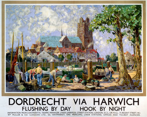‘Dordrecht via Harwich’  LNER poster  1934.