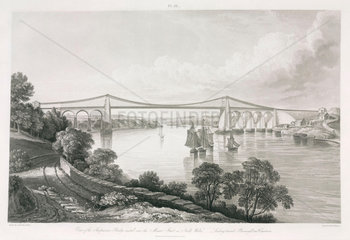 Menai Suspension Bridge  North Wales  1828.