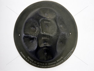 Soldier's helmet made of Hadfield's manganese steel  1882-1884.
