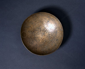 Small brass divination bowl  19th century.