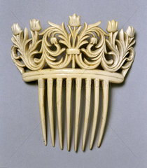 Imitation ivory hair comb  c 1862.