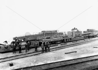 Wagons loaded with heavy goods  c 1900. In