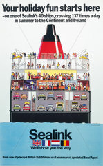 'Your holiday fun starts here - Sealink'  BR poster  1975.