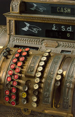 Mechanical cash register  c 1910.