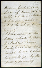 Letter from Florence Nightingale  May 1856.