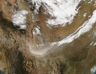 Dust storms in Texas from space  2005.