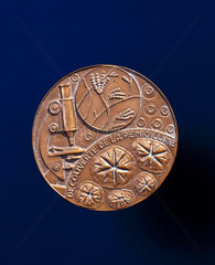 Nobel prize medal awarded to Alexander Fleming  1945.