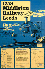 '1758 Middleton Railway  Leeds  MR poster  c 1970s.