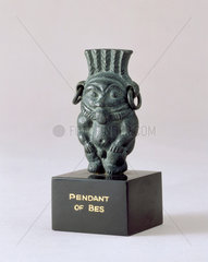 Bronze figurine of the god Bes  Egyptian  800 BC-200 BC.