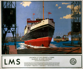 ‘Launch of TSS Duke of York'  LMS poster  1935.